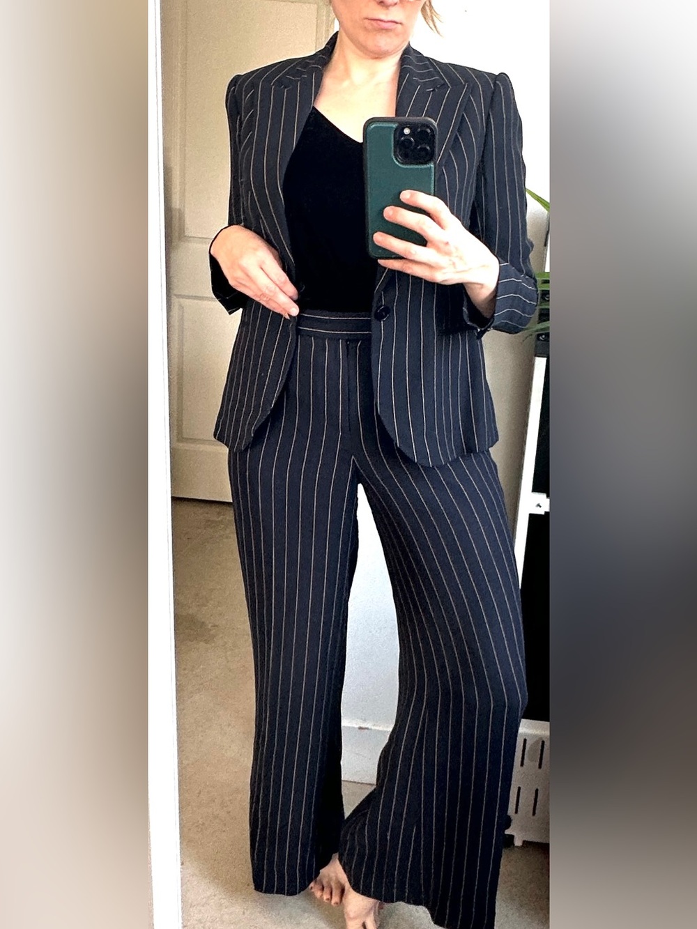 Vintage Ralph Lauren Collection 90’s Navy Gold Pinstripe Suit 6